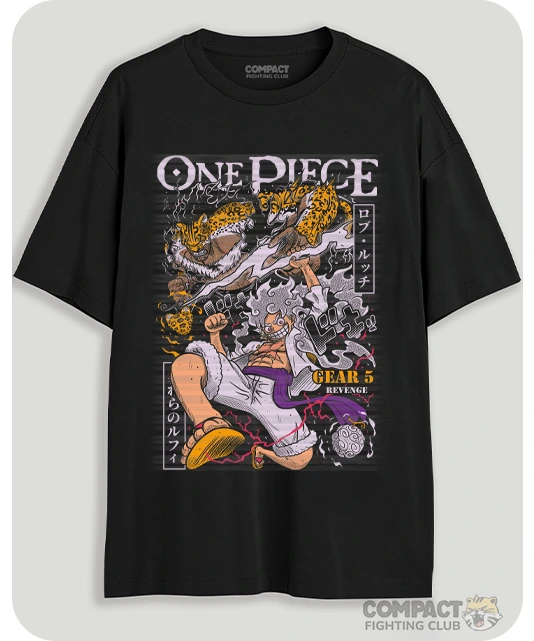 Polo Oversize Luffy Gear5 & Rob Lucci  | One Piece